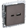 Розетка BRITE USB A+C 18Вт РЮ11-1-БрТБ механизм бронза IEK BR-U22-018-K45