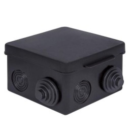 Коробка распаячная КМР-030-031 с крышкой 80х80х50 7 мембранных вводов IP54 черн. EKF plc-kmr-030-031