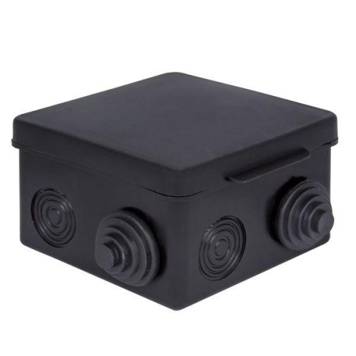 Коробка распаячная КМР-030-031 с крышкой 80х80х50 7 мембранных вводов IP54 черн. EKF plc-kmr-030-031