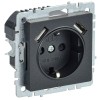 Розетка BRITE РЮш10-1-БрЧ 16А с USB A+A 2.1А с заземл. защ. шторки механизм черн. IEK BR-R14-16-U21-