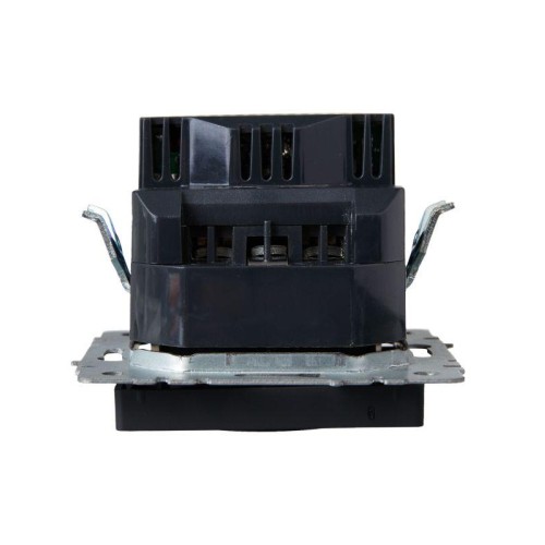 Розетка BRITE РЮш10-1-БрЧ 16А с USB A+A 2.1А с заземл. защ. шторки механизм черн. IEK BR-R14-16-U21-