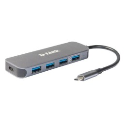 Концентратор DUB-2340/A1A с 4 портами USB 3.0 (1 порт- режим быстрой зарядки) 1 порт- USB Type-C/PD