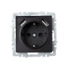 Розетка BRITE РЮш10-2-БрЧ 16А с USB A+A 3.1А с заземл. защ. шторки механизм черн. IEK BR-R14-16-U21-