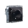 Розетка BRITE РЮш10-2-БрЧ 16А с USB A+A 3.1А с заземл. защ. шторки механизм черн. IEK BR-R14-16-U21-