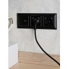 Розетка BRITE РЮш10-2-БрЧ 16А с USB A+A 3.1А с заземл. защ. шторки механизм черн. IEK BR-R14-16-U21-