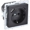 Розетка BRITE РЮш11-1-БрЧ 16А с USB A+C 18Вт с заземл. защ. шторки механизм черн. IEK BR-R14-16-U22-