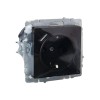Розетка BRITE РЮш11-1-БрЧ 16А с USB A+C 18Вт с заземл. защ. шторки механизм черн. IEK BR-R14-16-U22-