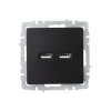 Розетка BRITE USB A+A 3.1А РЮ10-1-БрЧ механизм черн. IEK BR-U21-D31-K02