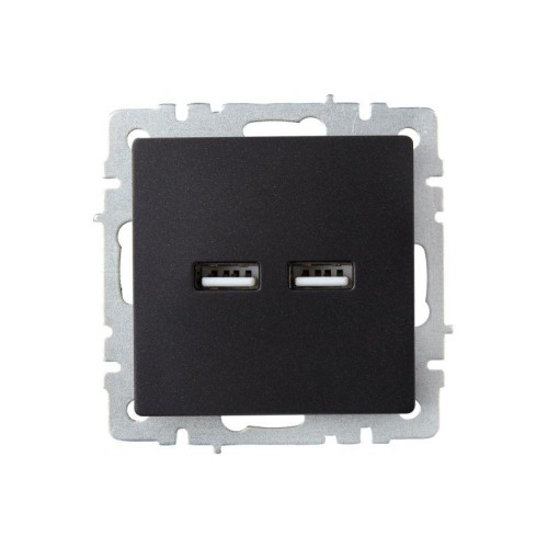 Розетка BRITE USB A+A 3.1А РЮ10-1-БрЧ механизм черн. IEK BR-U21-D31-K02