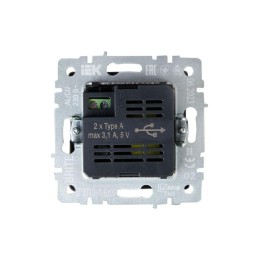 Розетка BRITE USB A+A 3.1А РЮ10-1-БрЧ механизм черн. IEK BR-U21-D31-K02