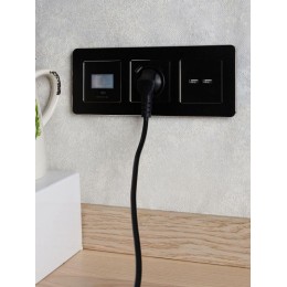 Розетка BRITE USB A+A 3.1А РЮ10-1-БрЧ механизм черн. IEK BR-U21-D31-K02