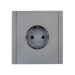 Розетка СП FORTE&PIANO FP514 16А с заземл. без защ. шторок безвинт. крепл. сталь IEK FP-R11-16-1-K46
