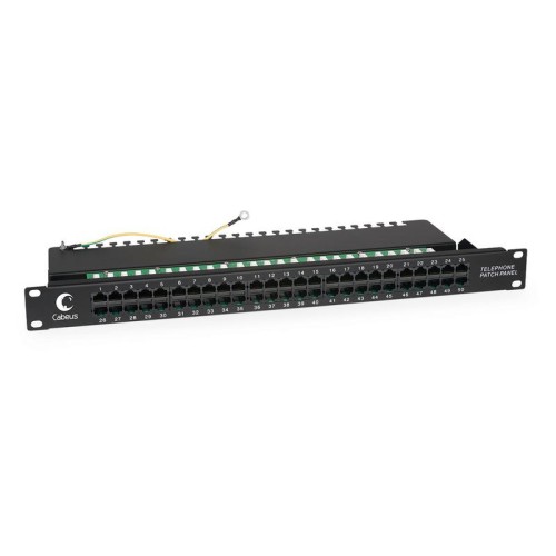 Патч-панель PL-50-TEL-Dual IDC 19дюйм (1U) 50 портов RJ-45 Dual IDC (телефонная раскладка) Cabeus 70