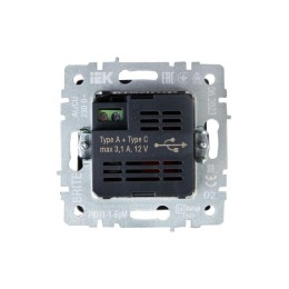 Розетка BRITE USB A+C 18Вт РЮ11-1-БрЧ механизм черн. IEK BR-U22-018-K02