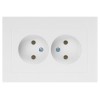 Розетка 2-м СП Accent 6-204-01 16А IP20 250В 2P AL/CU бел. Intro Б0063447