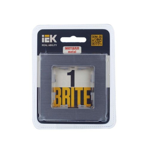 Рамка 1-м BRITE РУ-1-1-БрА металл алюм. IEK BR-M12-M-K47