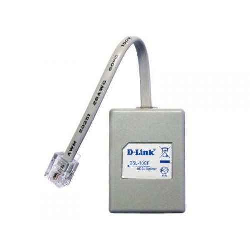 Сплиттер DSL-30CF/RS ADSL Annex A 1xRJ11 вход и 2xRJ-11 выход с 12см телефон. кабелем D-link 164163