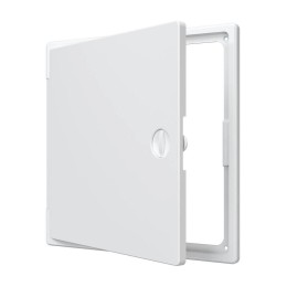 Люк-дверца ревизионная накладная 250х250мм с ручкой-задвижкой АБС бел. EVECS ЛТ2525П