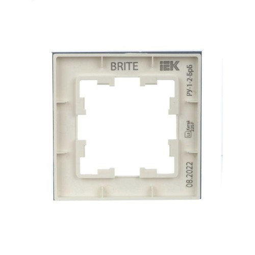 Рамка 1-м BRITE РУ-1-2-БрБ стекло бел. IEK BR-M12-G-K01