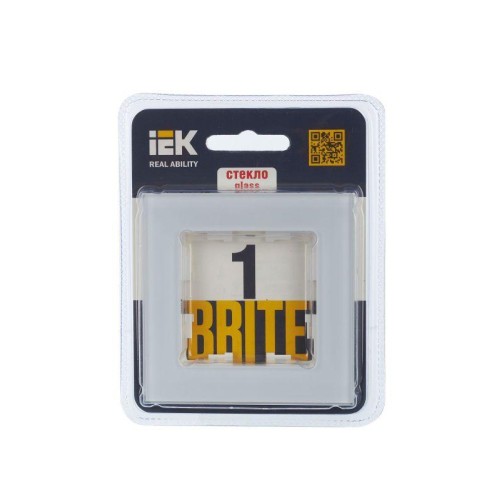 Рамка 1-м BRITE РУ-1-2-БрБ стекло бел. IEK BR-M12-G-K01
