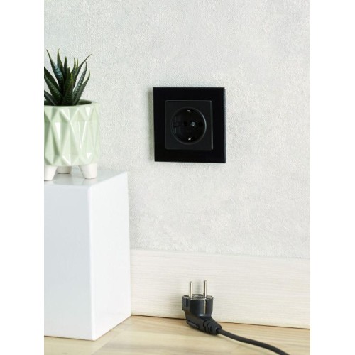 Рамка 1-м BRITE РУ-1-2-БрЧ стекло черн. IEK BR-M12-G-K02
