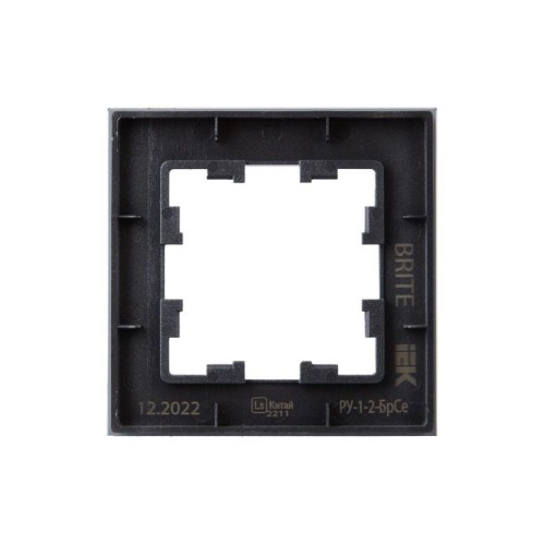 Рамка 1-м BRITE РУ-1-2-БрСе стекло сер. IEK BR-M12-G-K03