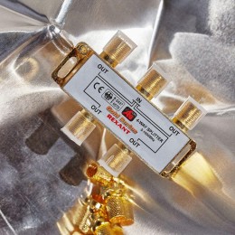 Делитель ТВ "краб" x4+5шт F "BOX" 5-1000 МГц "GOLD" Rexant 05-6103-1