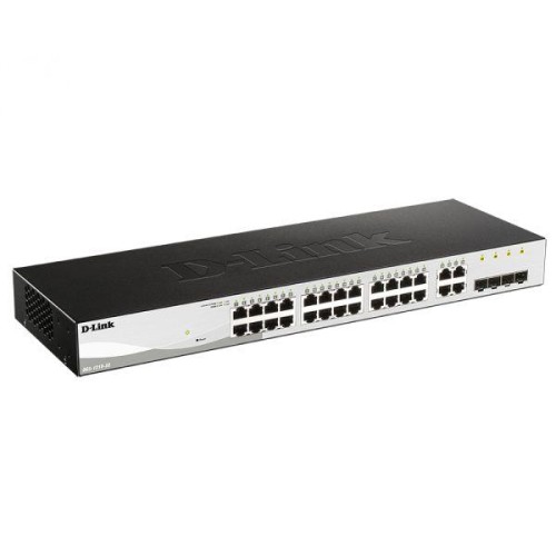 Коммутатор настраиваемый DGS-1210-28/F3A WebSmart (24 порта 10/100/1000Base-T и 4 комбо-порта 100/10