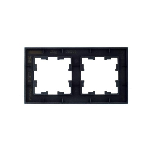 Рамка 2-м BRITE РУ-2-2-БрД стекло дым. IEK BR-M22-G-K30