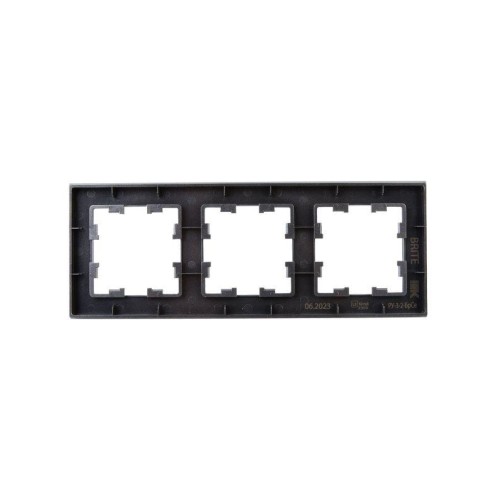 Рамка 3-м BRITE РУ-3-2-БрСе стекло сер. IEK BR-M32-G-K03