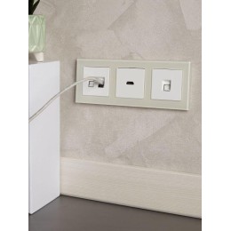 Рамка 3-м BRITE РУ-3-2-БрВа стекло ванильн. IEK BR-M32-G-K10