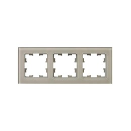 Рамка 3-м BRITE РУ-3-2-БрД стекло дым. IEK BR-M32-G-K30