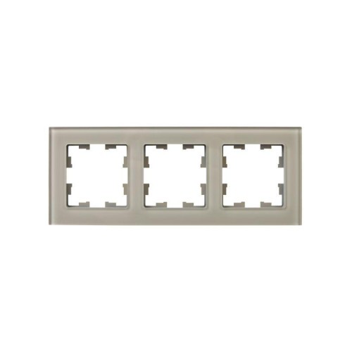Рамка 3-м BRITE РУ-3-2-БрД стекло дым. IEK BR-M32-G-K30