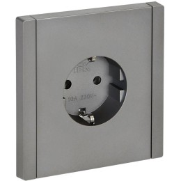 Розетка СП FORTE&PIANO FP516 16А с заземл. без защ. шторок винт. крепл. сталь IEK FP-R11-16-K46