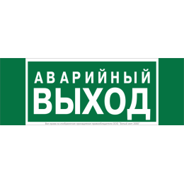 Знак безопасности NPU-3413.E23 "Аварийный выход" Белый Свет a16529