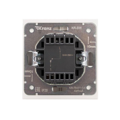 Выключатель 1-кл. СП STRONG MIELE 10А с подсветкой жемчуг Kranz KR-78-0713-4