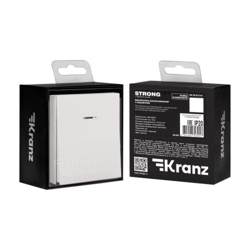 Выключатель 1-кл. СП STRONG MIELE 10А с подсветкой жемчуг Kranz KR-78-0713-4