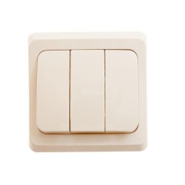 Выключатель 3-кл. СП Этюд 10А IP20 крем. SE BC10-003K