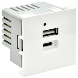 Розетка USB A+C 2 мод. РКЮ-25-40-П 5В 4.2А бел. PRIMER IEK PR-KK40D-RU-0-2-AC-K01