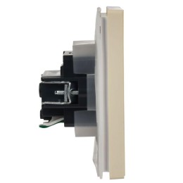 Розетка СП FORTE&PIANO16А IP44 FP419 с заземл. защ. шторки с крышкой безвинт. крепл. ваниль IEK FP-R