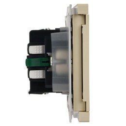 Розетка СП FORTE&PIANO16А IP44 FP419 с заземл. защ. шторки с крышкой безвинт. крепл. ваниль IEK FP-R