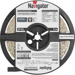 Лента светодиодная 71 767 NLS-5050CW30-7.2-IP65-12V R5 7.2Вт/м (уп.5м) Navigator 71767