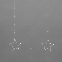 Гирлянда светодиодный занавес из росы с фигурами звезд IP20 USB + пульт управления тепл. бел. Neon-N