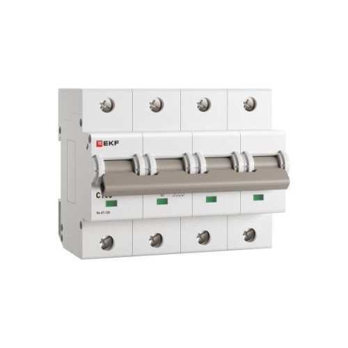 Выключатель автоматический модульный 4п C 100А 15кА ВА 47-125 PROxima EKF mcb47125-4-100C