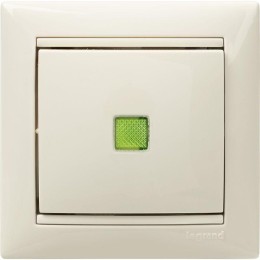 Выключатель 1-кл. СП Valena 10А IP31 250В с зел. индикацией механизм сл. кость Leg 774310