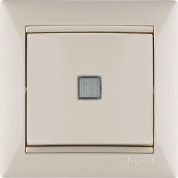 Выключатель 1-кл. СП Valena 10А IP31 250В с зел. индикацией механизм сл. кость Leg 774310