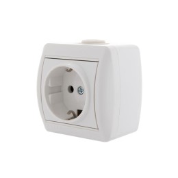 Розетка 1-м ОП Nata 16А IP20 с заземл. керамика бел. LEZARD 710-0200-122