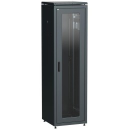 Шкаф сетевой 19дюйм LINEA N 47U 600х600мм стеклянная передняя дверь задняя металлическая черн. ITK L