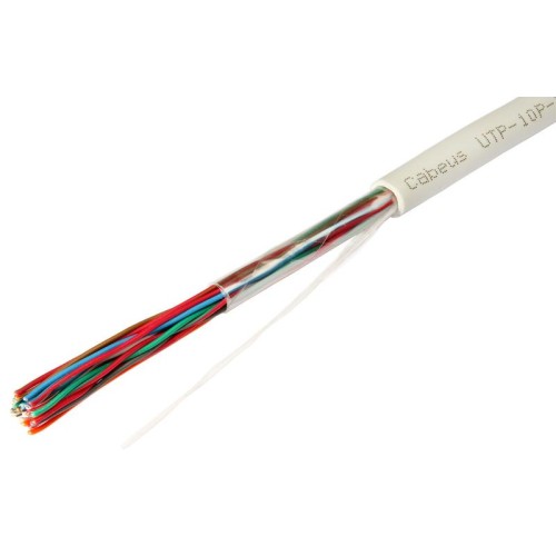 Кабель витая пара UTP (U/UTP) кат.3 10 пар 24 AWG ОЖ solid PVC нг(А)-LS Cabeus 7274c