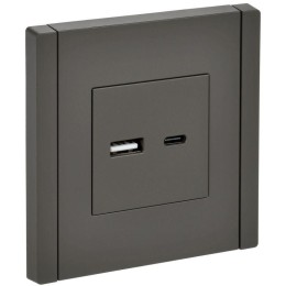 Розетка FORTE&PIANO USB A+C 18Вт FP351 сер. IEK FP-U22-018-K03